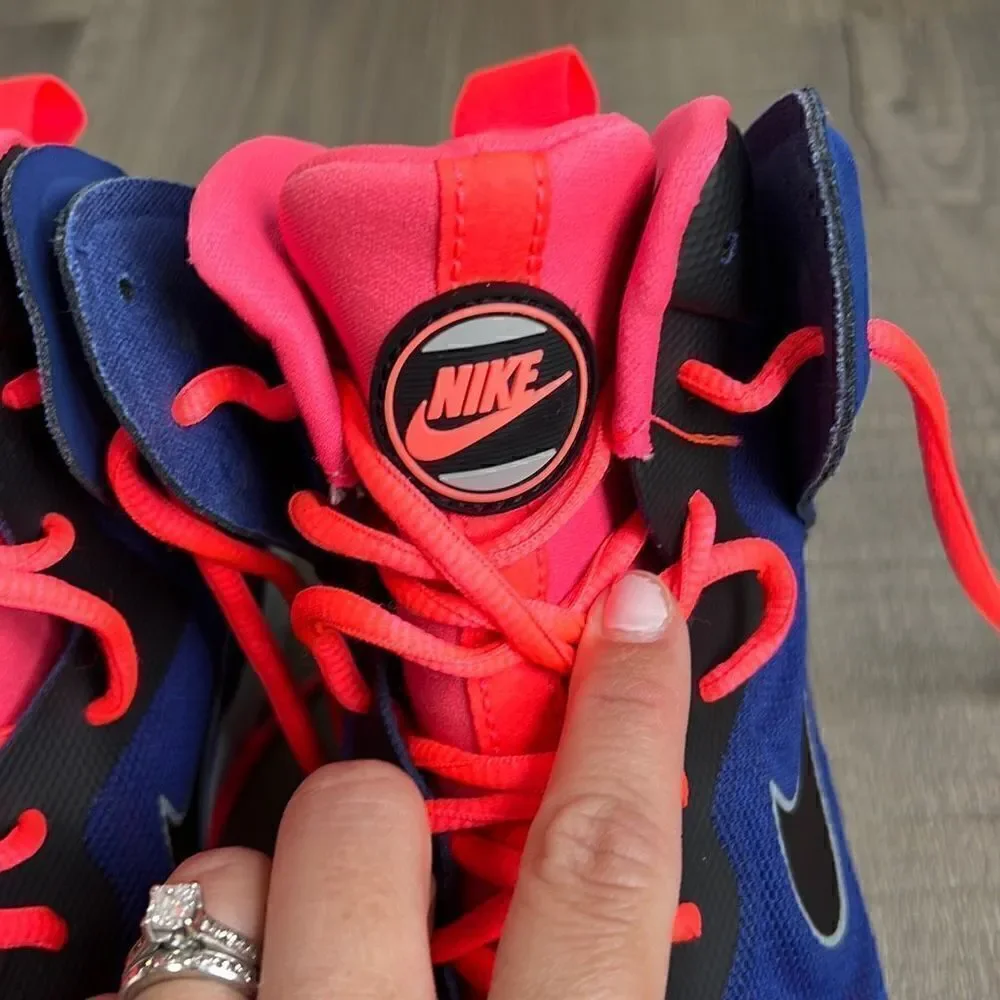 Nike Dunk Free High 2013 Men's Leather Basketball Shoes Royal Blue/Atomic Red 9